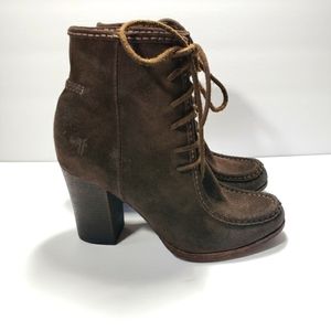 Parker Lace-Up Suede Boot, Dark Brown